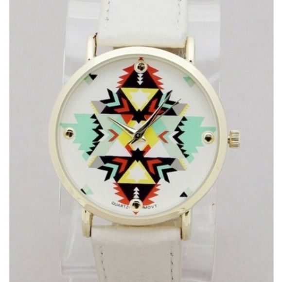 Ivory Aztec Print Watch - Picture 4 of 5